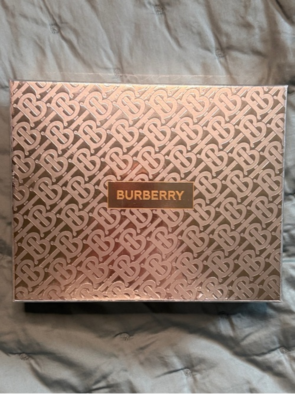 Burberry silver and gold Monogram Gift Box with Gold Logo